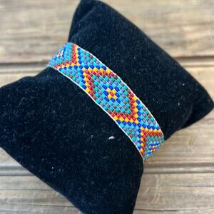 Vintage 1970s hippie beaded bracelet boho southwest